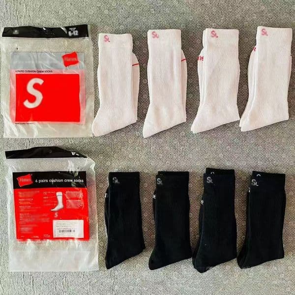Designer Socks 4Pairs /LOT Wholesale Cotton Underwear Running Socks Men Crew Socks White Socks