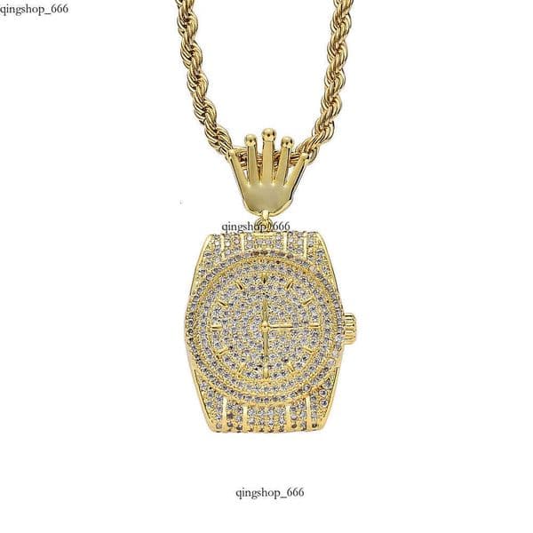 Jewelry Fashion Jewelry bestseller personalized Moissanite dial men's watch clock pendant Hip Hop necklace