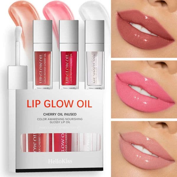2026 New Hellokiss Mirror Finish Hydrating Moisturizing, Shiny, Water-Light Lip Oil Set Without Logo, Cross-Border Makeup Designer