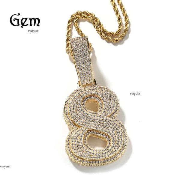 Digital Moissanite Jewelry Simple Men's Necklace Hip Hop Silver Inlaid Diamond Pendant Sweater Chain Personalized Birthday Gift