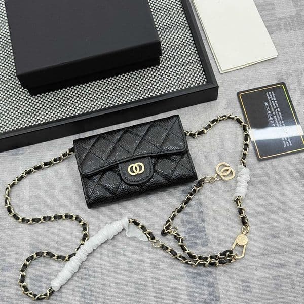 designer wallet Sheepskin Wallets Card Holders Lambskin Chain Bags Mini Shoulder bag Solid Colors Metal Chain Cute mini wallet bag mini handbag .