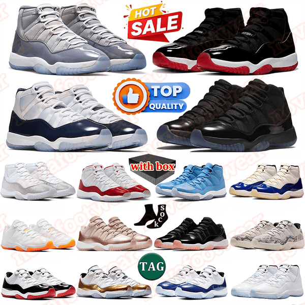 With Box Designer Bred Velet Basketball Shoes Men Women 11 11s High Cut Sneakers Cherry Cement Triple Black White Orange Rare Mens Womens Low Outdoor Sports Trainers