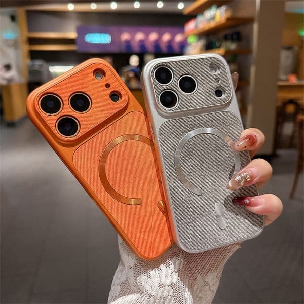Denim Pattern Magnetic MagSafe Mobile Phone Case For iPhone 17 Air 16 15 14 Plus 13 12 11 Pro Max For Luxury Anti Drop Protective Hard Cover
