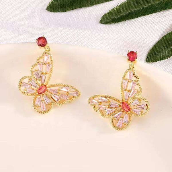 14K 18K 1-5ct EP2559 Statement Butterfly GRI IGI Cubic Zirconia Earrings Women's Jewelry 2025