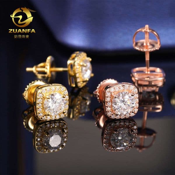 New INS style S925 silver earrings with 5mm moissanite stylish earrings Jewelry Hip Hop personalized ear accessories