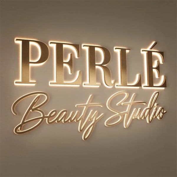 Metal Sign Reception Wall Sign Custom Backlit Business Sign LED Sign Light up Salon Sign Illuminated Company Name Sign 260413