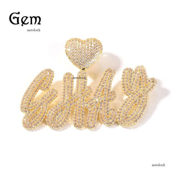 Hip Hop Vintage Cute Accessories Moissanite Jewelry INS New Heart Buckle Double Layer Cursive Letter Creative Necklace