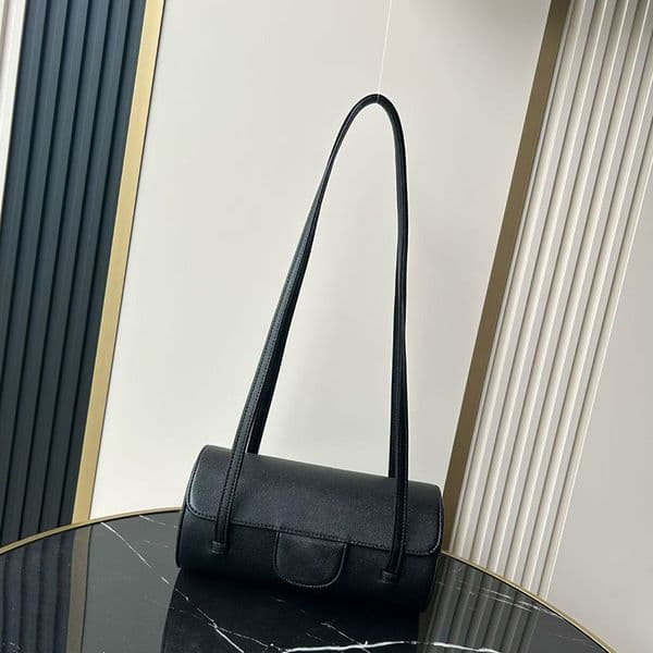 New Preppy Coco Luxury Flap Bowling Designer 2026P Barrel Shaped Underarm Shiny Calfskin Shoulder Vintage Handbag Fashion Totebag Hobo Bag