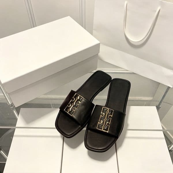 Designer Shoes Tooryliness Sandals Womens Designer buurchly Slides Fashion Summer Beach Casual Designer Slippers Black White Sandals thumbnail 2