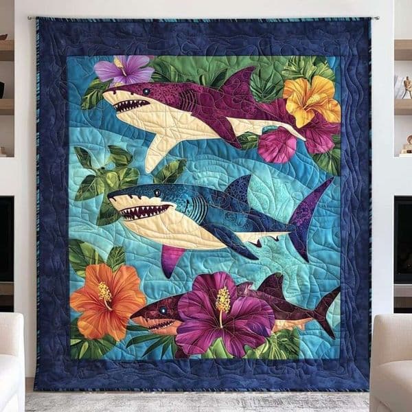 2026 new crossborder quilted shark sofa home decor digitally printed blanket wholesale from the source manufacturer designer