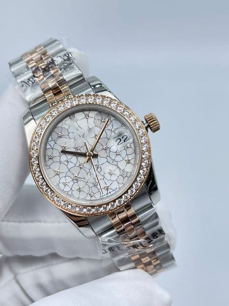 6 style Ladies Watch 31mm White flower Diamond Dial Diamond Bezel 16233 116244 116200 Mechanical Automatic Two Tone rose Gold Stainless Steel Women's wrist Watches