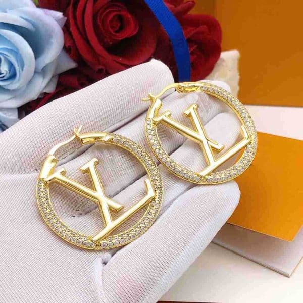 Luxury big gold hoop earrings for lady women 5cm orrous girls ear studs set Designer Jewelry earring Valentines Day Gift engagement for Bride with box UMYH