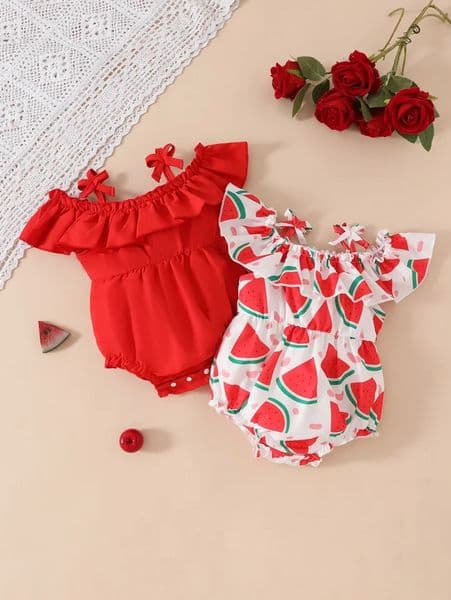 Baby girl summer two-piece watermelon casual cute jumpsuit 260413