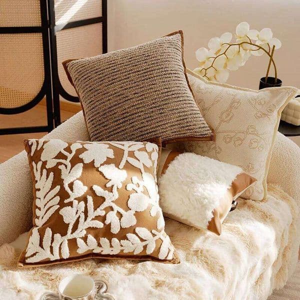 30X50/45X45CM Cream Brown Throw Pillow Luxury Nordic Stamping Waist Cushion Cover Decor Home Decorative Pillowcase 2025 26L0414