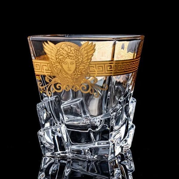 Glass whisky glass Medusa painted gold head wine glass foreign wine glass multi-function beer glass water glass 260413