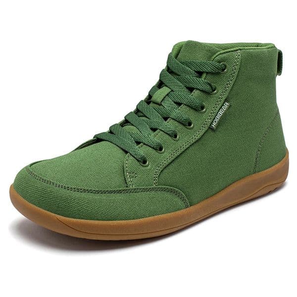 HOBIBEAR MidTop Barefoot Shoes Unisex Wide Toe Box Canvas Sneakes Zero Drop Lace Up Outdoor Walking 260407BANJIA