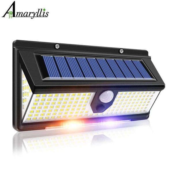 solar led light outdoor garden decoration 190led Lights With 4 working mode IP65 waterproof Solar Motion Sensor Wall Lamps 26W0414