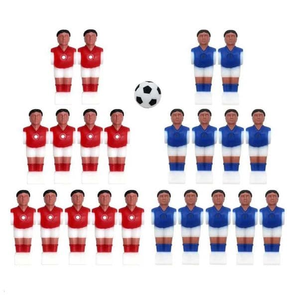 22x Foosball Men Soccer Table Football Players w/ Ball Game Acces Mini Resin Foosball Men Replacement Table Top for Adults Child Z260414