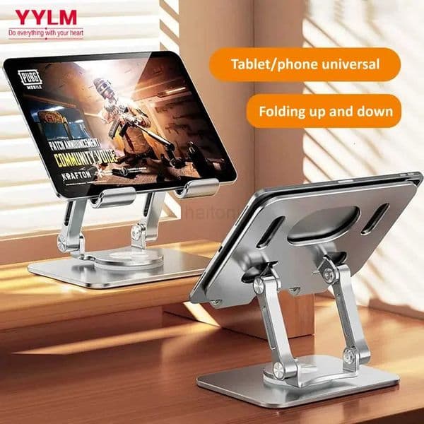360 Rotation Tablet Stand for iPad Adjustable Foldable Tablet HolderAluminum Phone Stand Compatible with iPad Pro/ Air/ Mini H260414