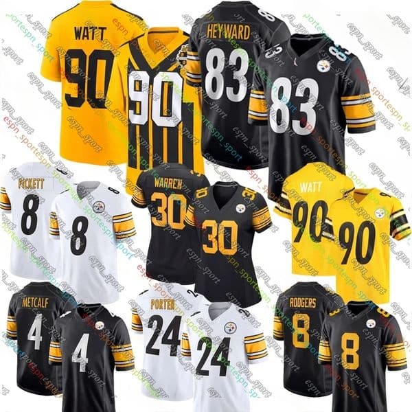 Troy Polamalu Football Jersey Steelerss Hines Ward Jerome Bettis DK Metcalf T.J. Watt George Pickens Joey Porter Jr Minkah Fitzpatrick Zach Frazier Jersey
