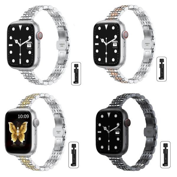 Stainless Steel Slim Band For Apple Watch Strap Ultra 3 49mm 45mm 44 42 41 40 46mm Thin For iwatch Series 11/10/9/8/7/6/5/4/SE 3