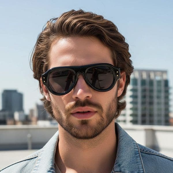 fashion 2026 new thick-frame aviator men women, versatile for trendy street style, unique and stylish sunglasses