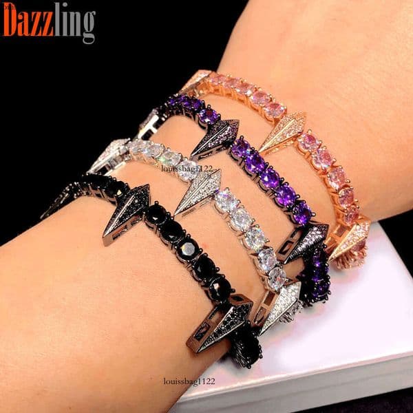 Hip Hop new style 5mm Moissanite tennis chain bracelet rap black panther bracelet jewelry for dropshipping