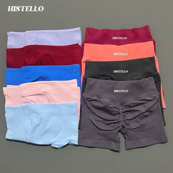 HISTELLO Impacts Shorts Df Substitute High Waist Women Yoga Workout Seamless Leggings Stretch Fitness Gym Running 260413