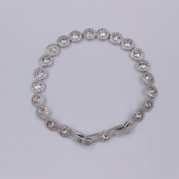 2026 New Panffy Gorgeous Dinner Jewelry White Round Zircon Inlaid Atmospheric Fashion Bracelet Designer