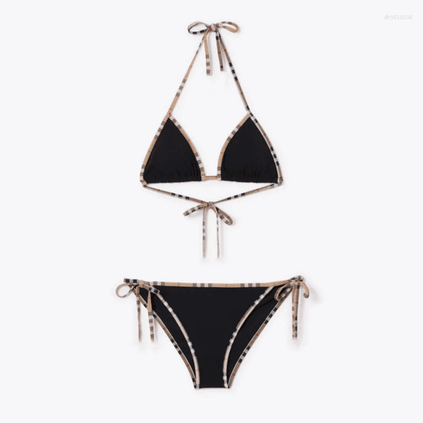 Women's Swimwear Luxury Brands Check Bikini Sets 2 Piece Swimsuit Classic Print Plaid Fashion Sexy Beach Swim Summer Women Y2K Clothes