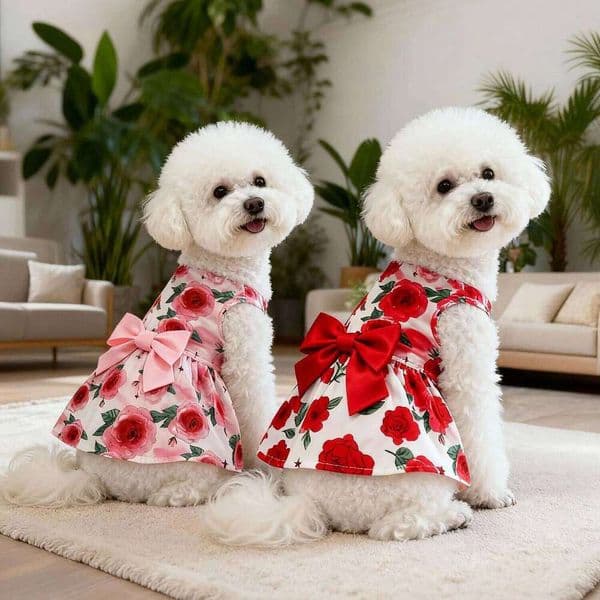 Dog Spring Summer Dress Outfit For Small Medium Large Breeds Pet Clothes Bamubi