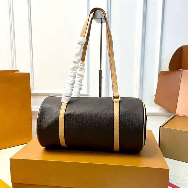 Designer Shoulder Bags Vintage Cylinder Totes Bag Leather Handbags Fashion New Large Pillow Bag
