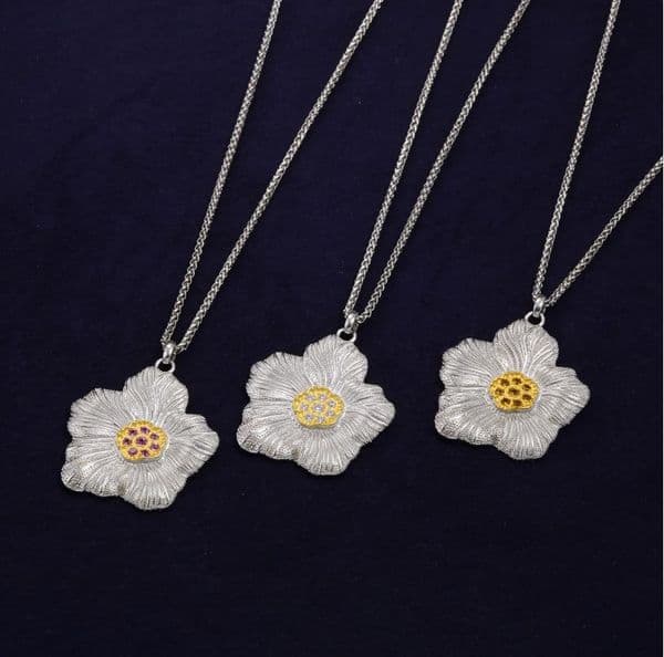 New Designed women fashion earrings Gardenia earrings with pink diamonds or yellow diamonds 925 silver Ear studs necklace Designer Jewelry E00789