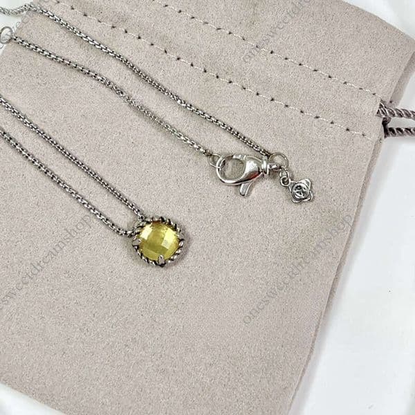 fashion Da vidlys Yu rmanly Compact Belt Necklace Four-Prong 5A Zircon Pendant wish