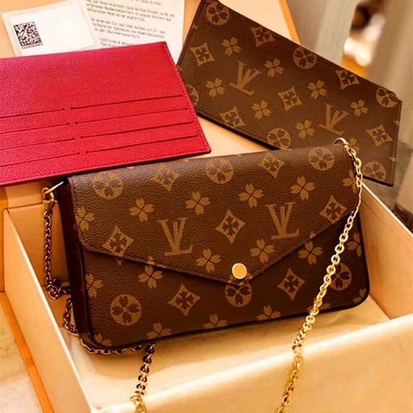 Luxurys Designer Bag 3Pcs/Set Accessories Women Bags Bag Handbag Crossbody Leather Female Purse Fashion Old Flower Lady Shoulder Bag Wallet 05