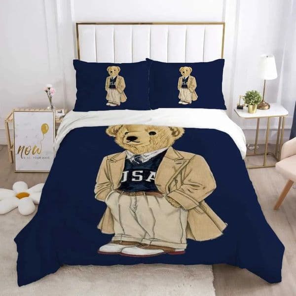 art Luxury Designer Teddy Bear Cover Double Layer Comfortable Bedding S25422 Free Shipping 10
