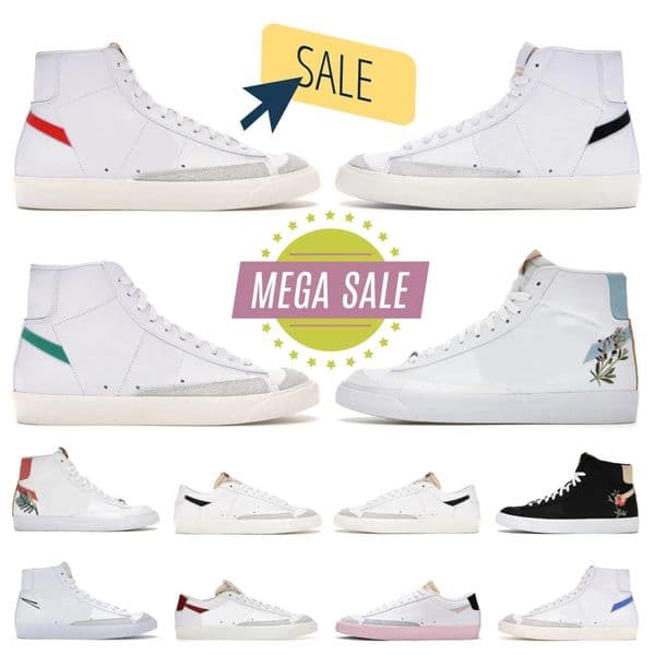 Men shoes sneaker Top Classic Blazers Mid Casual Shoes Vintage Mens Women Red Black White Indigo Pine Green Summit Arctic Punch Sail Gum Jumbo Trainers Platform Sne