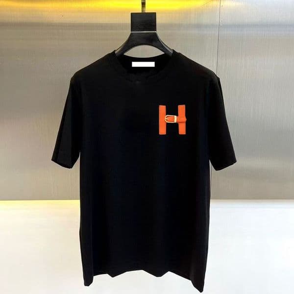 Orange Brand Luxury Mens T Shirts High Leather Budge Designer Man Tshirts Tops Tees Shirts Patterns Printed Summer Breathable Short Sleeves T-Shirts S-4XL