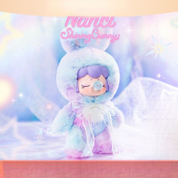 Rolife Nanci Glowing Sparkling Plush Bunny Series Blind Box Cute Soft Stuffed Doll Lovely Birthday Gift for Girls and Friends