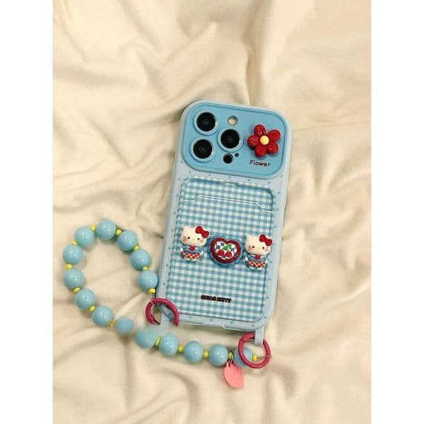 Phone case Large Window 3D Hello Kitty Chain Compatible with iPhone 17 Pro Max Apple 16 Phone Case 15 for Women