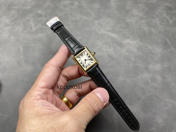 Top quality tanks watch women mens watch super clone watch designer watch swiss quartz movement sapphire crystal glass leather strap 22mm with box VL0D