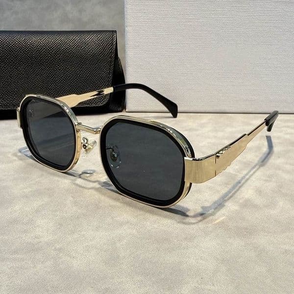 Luxury designer sunglasses for women and mens sunglasses lady ladies retro eyewear oval frame square design uv400 protect lens Metal glasses with original case