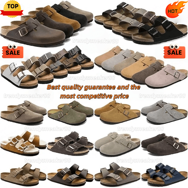 2026 Hot Designer Clogs Sandals Clog Slippers Cork Flat High Quality Fashion Summer Genuine Leather Slide Favourite Beach Casual Shoes Women Men