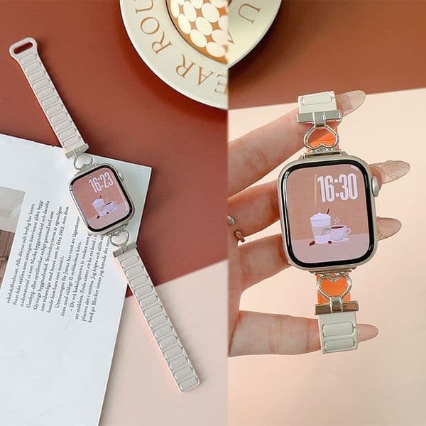 Silicone Magnetic Strap for Apple Watch 46mm 42mm 49mm 45mm 41mm 44mm 40/38 Band for IWatch Ultra 2 Series 10 9 8 7 6 SE 5 4 3