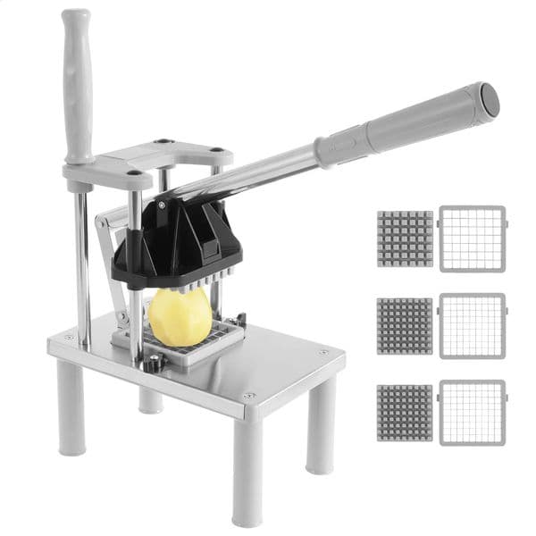 Stainless Steel French Fry Cutter Commercial Vegetable Fruit Chopper Manual Food Dicer with 4 Replacement Blades Kitchen Gadgets 260415