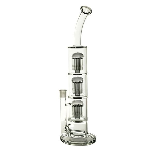 Buyers' Picks 15inch Glass Bongs Bubbler 3 Arm Tree Perc Diffused Water Pipes Thick Fab Egg Smoking Pipe Heady Straight Tube Ice Catcher with 14mm Banger