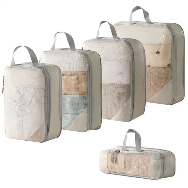 3/5 Pcs Set Travel Bag Organizer Clothes Luggage Travel Organizer Blanket Shoes Organizers Bag Suitcase Pouch Packing Cubes 260413