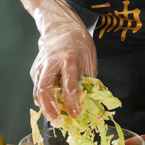 500/100pcs Disposable Gloves Food Grade Plastic Transparent Gloves for Restaurant Fried Chicken Pizza Gloves Kitchen Tableware 260413