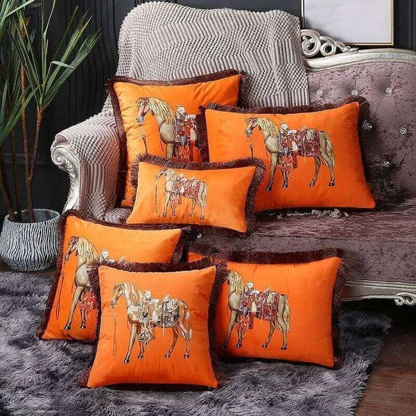 Pillow Case 45x45cm 30x50cm Throw Cushion Cover - Palace Horse Pattern French Senior Style Couch Sofa Lumbar Pillow 26Y0415