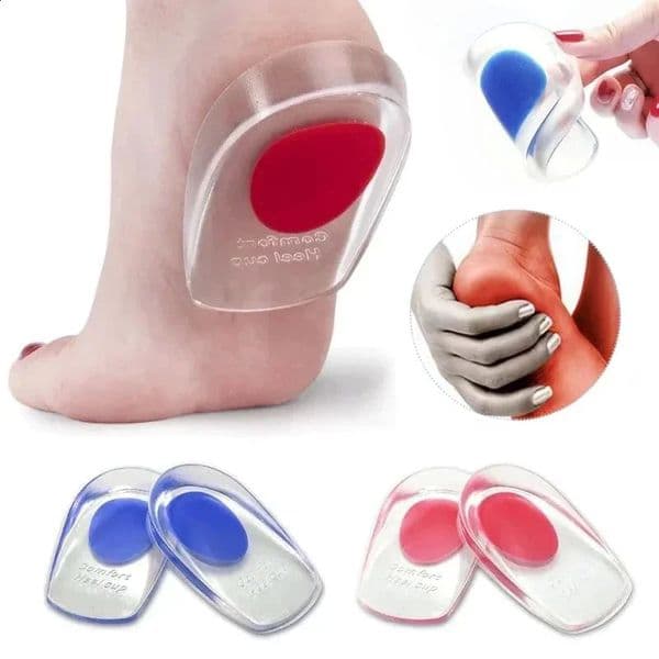 Silicone Gel Insoles Pain Cushion Bone Spurs Relief Heel Thickened Soft Half Insole Pad Height Increase 260414BJ
